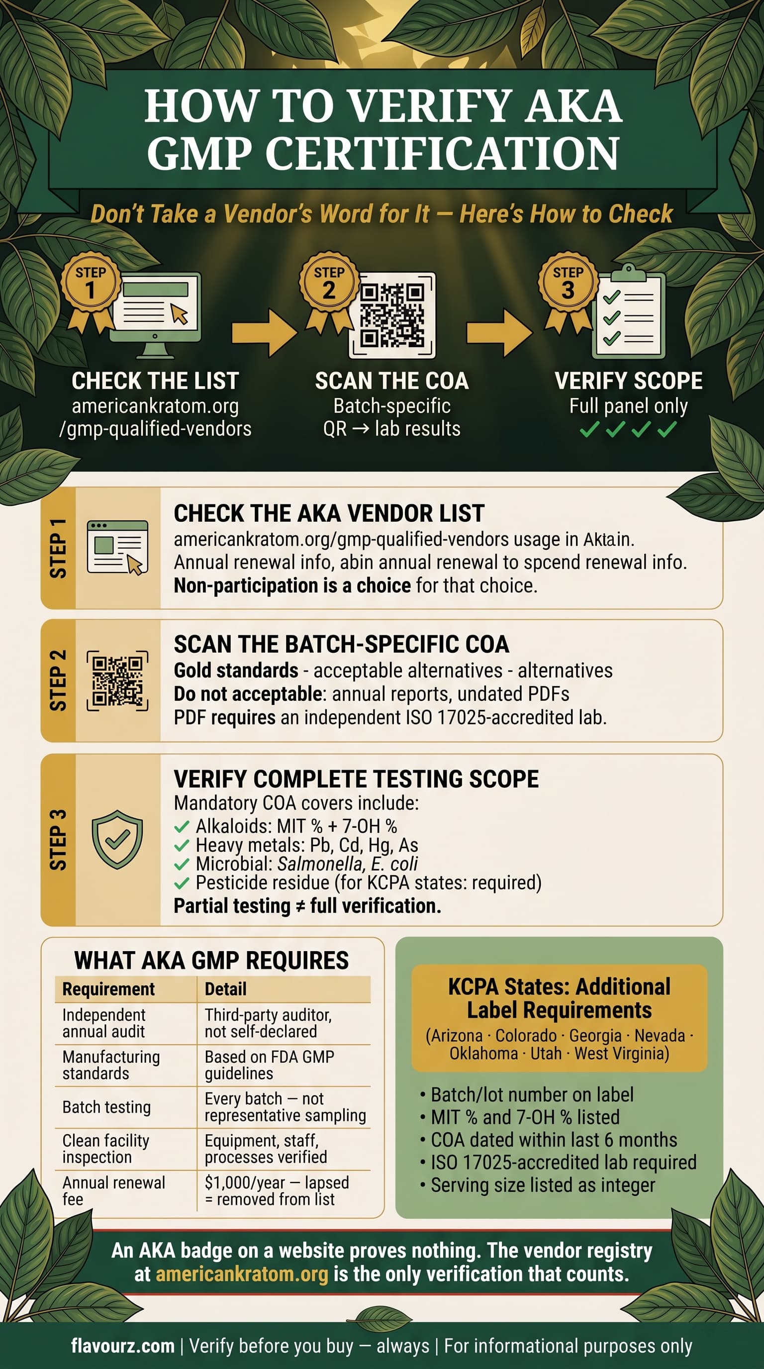 infographic for How to Verify AKA GMP Certification